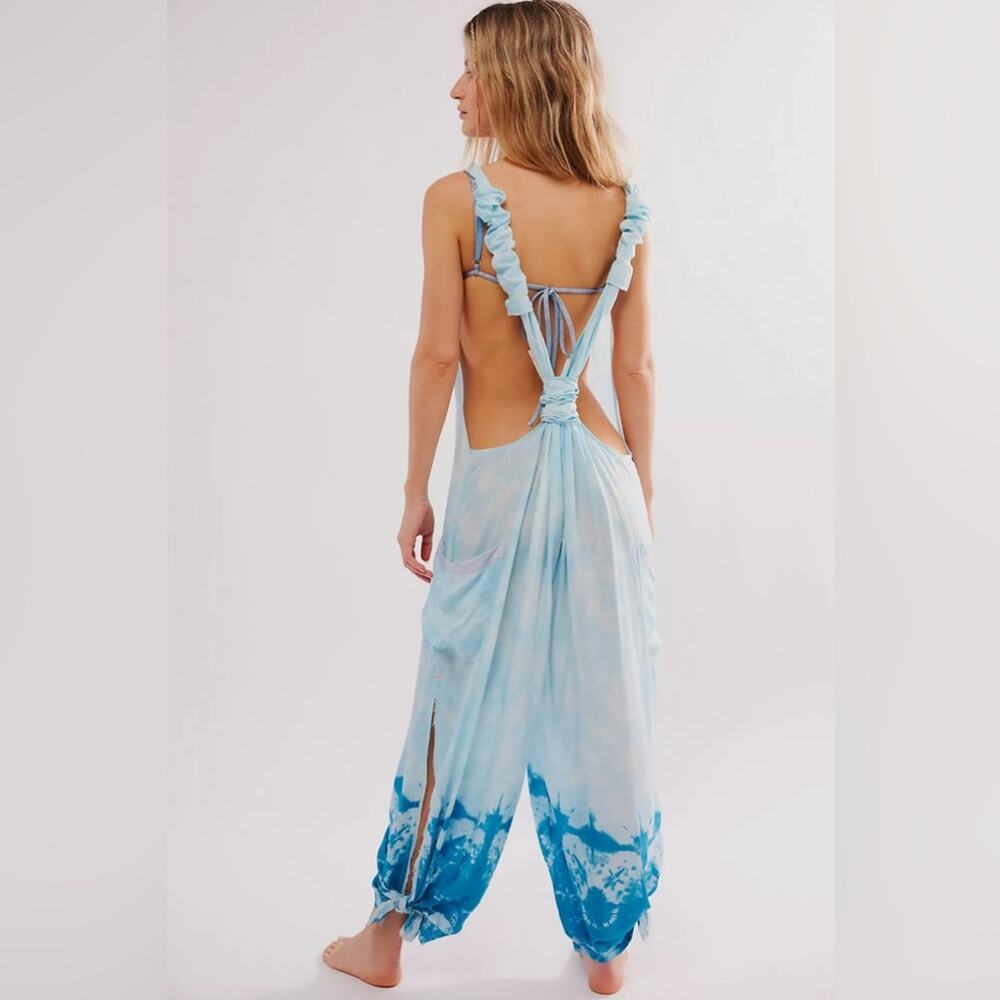 Free People Blue Beach Break Jumpsuit Size Extra Small XS - Picture 4 of 15